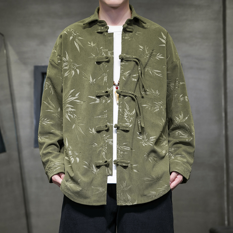 เสื้อเชิ้ตผู้ชายสไตล์เรโทร ผ้า - Corduroy Button Up Shirt Men บทวิจารณ์และราคา