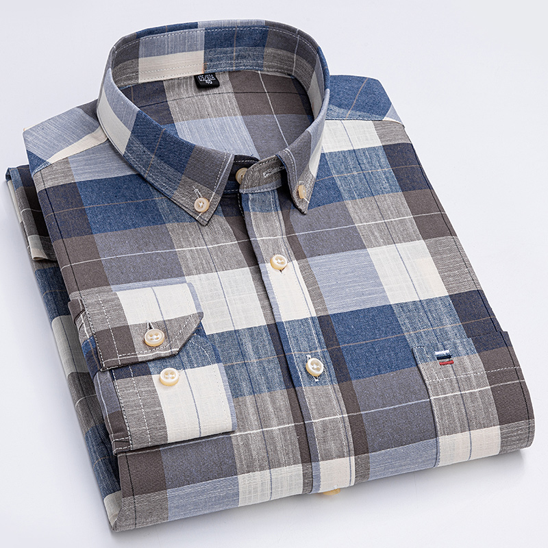 เสื้อลําลองผู้ชายผ้าฝ้าย Oxfor - Oxford Cotton Casual Shirt Business บทวิจารณ์และราคา