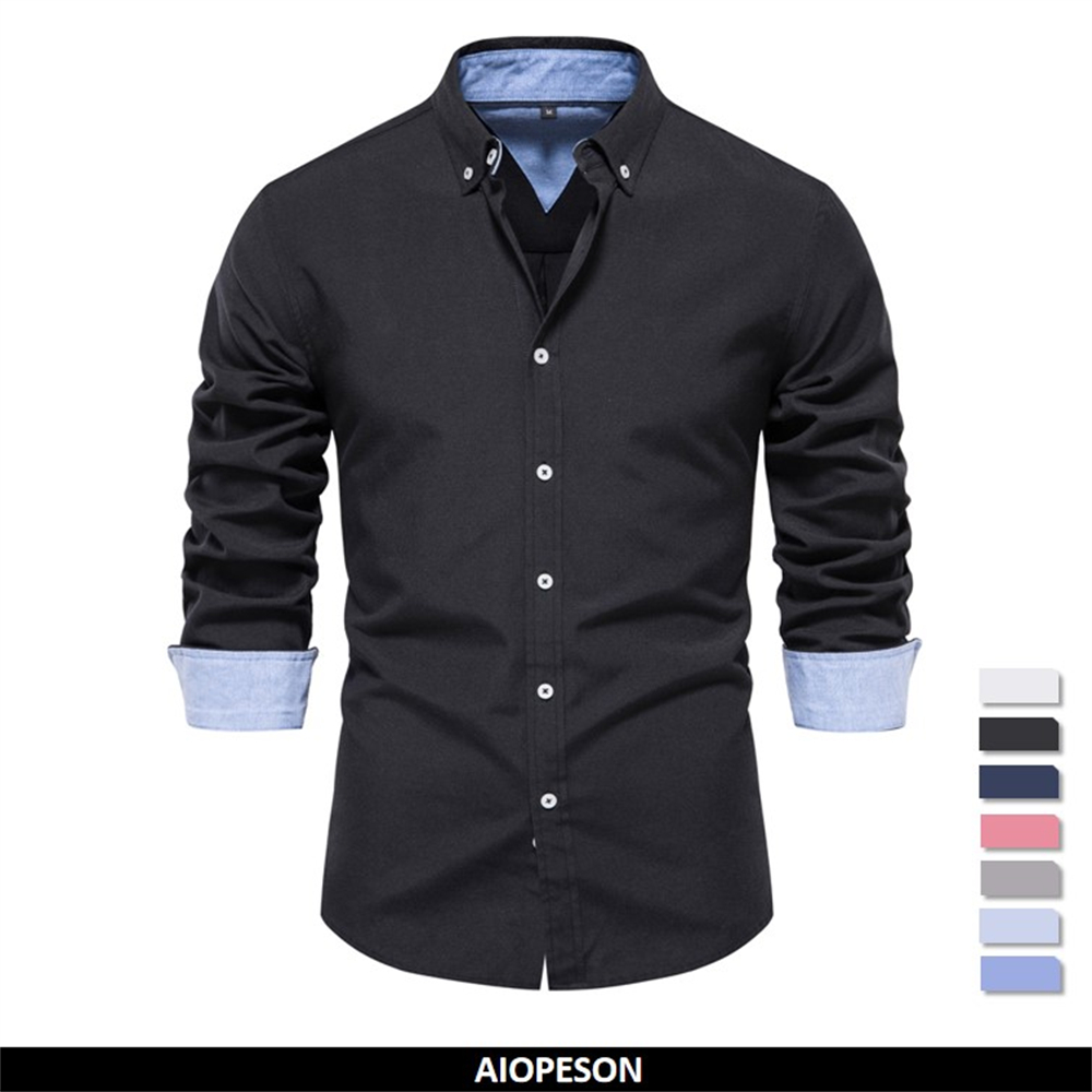 Aiopeson เสื้อเชิ้ตผ้าอ๊อกซ์ฟอ - Oxford Cotton Casual Shirt Business บทวิจารณ์และราคา