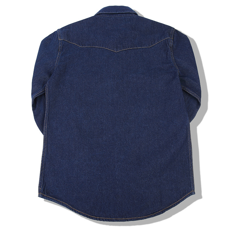 เสื้อเชิ้ตเดนิมวินเทจสไตล์อเมร - Mens Western Denim Pearl Snap Shirt บทวิจารณ์และราคา