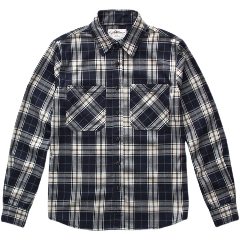 ฤดูใบไม้ร่วงใหม่อเมริกันRetro  - Flannel Plaid Shirt Heavy Weight บทวิจารณ์และราคา